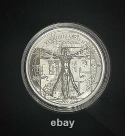 2021 Cook Islands Vitruvian Man X-Ray 1 oz Silver Proof Coin Ultra High Relief