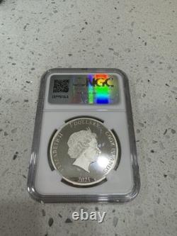 2021 Fighting Fish Eclectic Nature Cook Island $5 PF 69 1 Oz NGC Silver