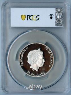 2021 PCGS PR69DCAM Cook Islands Silver Burst High Relief $20-First Day of Issue