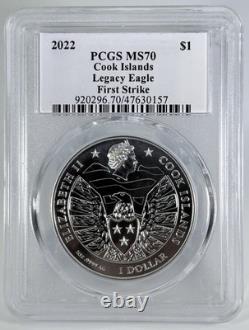 2022 $1 Cook Islands Silver Legacy Eagle PCGS MS70 First Strike