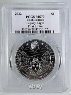 2022 $1 Cook Islands Silver Legacy Eagle PCGS MS70 First Strike
