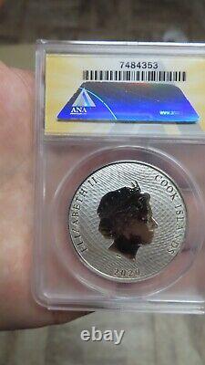 2022 1 oz. 9999 Cook Islands Silver HMS Bounty 1$ ANACS Graded MS69