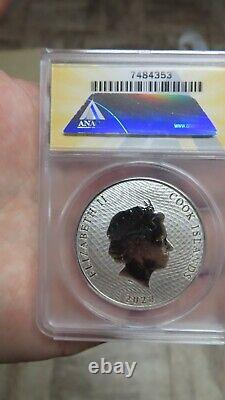 2022 1 oz. 9999 Cook Islands Silver HMS Bounty 1$ ANACS Graded MS69