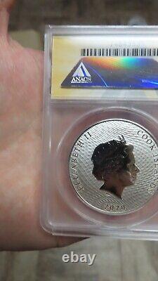 2022 1 oz. 9999 Cook Islands Silver HMS Bounty 1$ ANACS Graded MS69