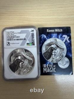 2022 $10 Cook Islands 2oz Silver Raven Witch Eye of Magic Coin Rare PF70