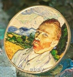 2022 $10 Cook Islands, Masters of Art- VAN GOGH, 2oz 999 Silver Coin Box/COA