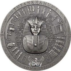 2022 $20 Archeology Symbolism TUTANKHAMUNS Antique Finish 3 Oz Silver Coin