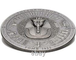 2022 $20 Archeology Symbolism TUTANKHAMUNS Antique Finish 3 Oz Silver Coin