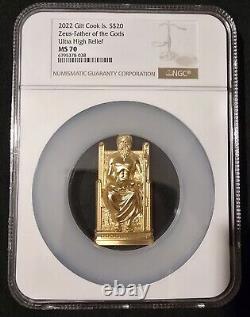 2022 $20 Cook Island 3oz Gilded Silver Zeus Father of the Gods NGC MS70 Uncirc