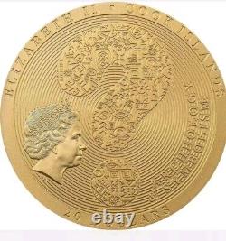 2022 $20 Cook Island Archeology Symbol TUTANKHAMUNS Gold Gilded 3 Oz Silver Coin