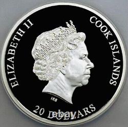 2022 $20 Cook Island Silver Burst Proof 3oz Ngc Pf70 Ucam