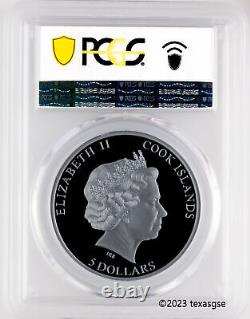 2022 $5 CI In Memoriam Queen Elizabeth II 1oz Black Proof Silver FDI PCGS PR70