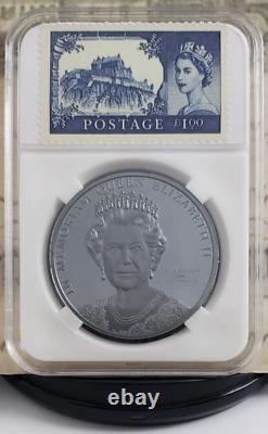 2022 $5 Cook Island Memoriam Queen Elizabeth II Silver Black Proof with Stamps 3