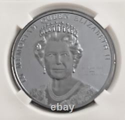 2022 $5 Cook Island Memoriam Queen Elizabeth II Silver Black Proof with Stamps 3