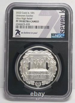 2022 $5 Cook Islands Unknown Soldier Proof 1oz. 999 NGC PF70 Ultra Cameo RTC198