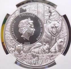 2022 $5 Cook Islands Vermont MONARCH BUTTERFLY NGC MS70 #189 Animal Series COA