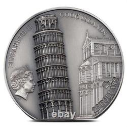2022 5 oz Cook Islands Silver Leaning Tower of Pisa Coin (Ultra High Relief) 2022 5 oz Cook Islands Silver Leaning Tower of Pisa Coin (Ultra High Relief)