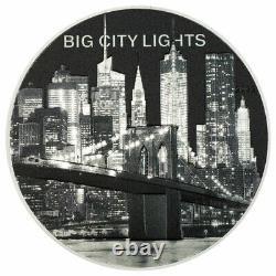 2022 BIG CITY LIGHTS 1 oz. 999 Silver Coin High Relief Cook Islands $5 IN HAND