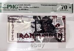2022 COOK ISLANDS $1 5g? IRON MAIDEN? SENJUTSU PMG 69.999 FINE SILVER NOTE