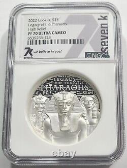 2022 COOK ISLANDS PHARAOHS PROOF SILVER 1oz $5 HIGH RELIEF NGC PF70 UCAM