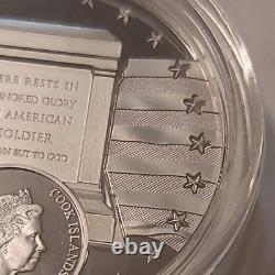 2022 Cook Is $5 Tomb Unknown Soldier High Relief 1oz Silver Standish 7K