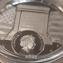 2022 Cook Is $5 Tomb Unknown Soldier High Relief 1oz Silver Standish 7K