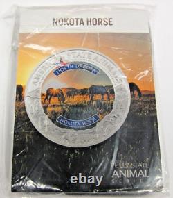 2022 Cook Is. $5 U. S. State Animal Series North Dakota Nokota Horse NGC MS70