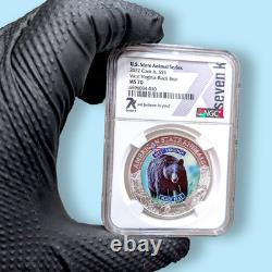 2022 Cook Is US State Animal West Virginia Black Bear MS70 1 Oz Silver Coin $5