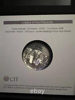 2022 Cook Island 1 oz Proof/UHR Legacy of the Pharaoh's Silver Coin