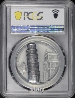 2022 Cook Island $10 Silver HR Leaning Tower of Pisa 2oz Antique PCGS MS-70 FDOI