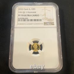 2022 Cook Island $5.5g Gold HM Queen Elizabeth Memorial NGC PF 70