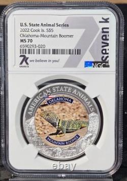 2022 Cook Island $5 American State Animal Collection Mountain b