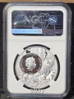2022 Cook Island $5 Silver American State Animal Collection Wood Duck NGC MS70