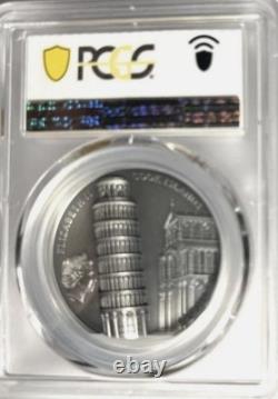 2022 Cook Island Leaning Tower Of Pisa Pcgs Fdoi Ms70, 2oz Silver Antique # Ner