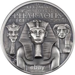 2022 Cook Island Legacy of the Pharaohs 3oz Silver Antique Finish Mintage 2022