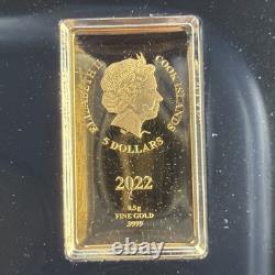 2022 Cook Islands 0.5g Gold Bar Coin 999, 24 Carat Harry PotterT Luna Lovegood