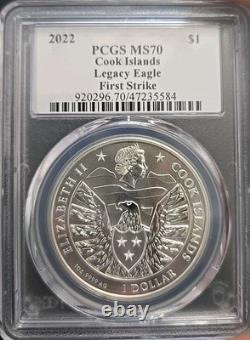 2022 Cook Islands $1 Legacy Eagle 1 oz. 9999 Silver PCGS MS70 First Strike