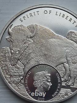 2022 Cook Islands 1 oz Silver Spirit of Liberty Bison Low Mintage! UNC
