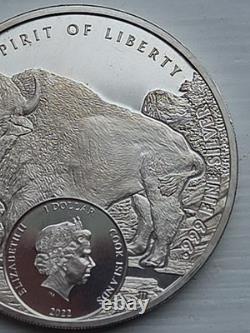 2022 Cook Islands 1 oz Silver Spirit of Liberty Bison Low Mintage! UNC
