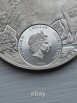 2022 Cook Islands 1 oz Silver Spirit of Liberty Bison Low Mintage! UNC