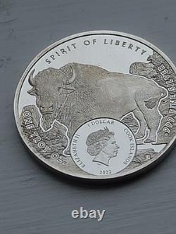 2022 Cook Islands 1 oz Silver Spirit of Liberty Bison Low Mintage! UNC