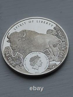 2022 Cook Islands 1 oz Silver Spirit of Liberty Bison Low Mintage! UNC