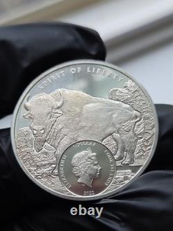2022 Cook Islands 1 oz Silver Spirit of Liberty Bison Low Mintage! UNC