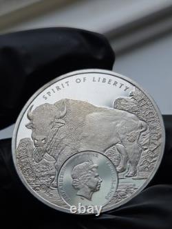 2022 Cook Islands 1 oz Silver Spirit of Liberty Bison Low Mintage! UNC