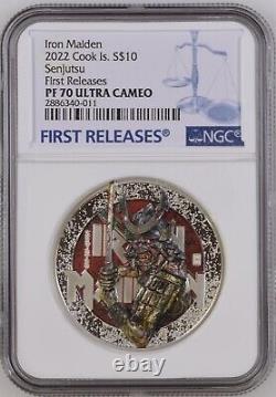 2022 Cook Islands $10 2 Oz Iron Maiden Senjutsu Ngc Pf70 Uc Fr Pop=1