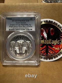 2022 Cook Islands 1Oz HR Silver Legacy of the Pharaohs FDI PCGS PF69DCAM