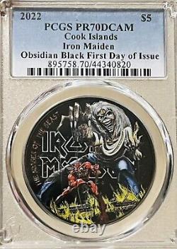 2022 Cook Islands 1oz Silver IRON MAIDEN PCGS-PR 70DCAM Number Of The Beast