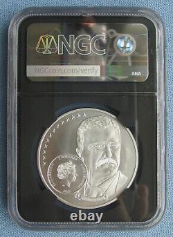 2022 Cook Islands $2 Life of Theodore Roosevelt Boxer NGC MS 70 1/2 oz Silver 7K
