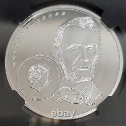 2022 Cook Islands $2 Silver Coin NGC MS70 Life of Lincoln Friendship