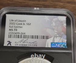 2022 Cook Islands $2 Silver Coin NGC MS70 Life of Lincoln Rail Splitter